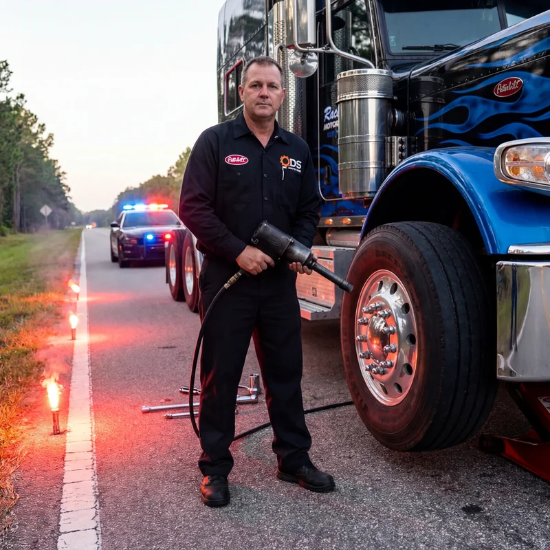 Emergency mobile diesel truck roadside repair in Central Florida